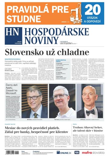 Obálka e-magazínu Hospodárske noviny 13.08.2019