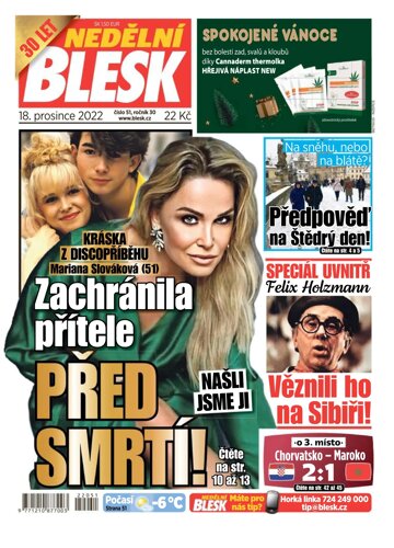 Obálka e-magazínu Nedělní Blesk 18.12.2022