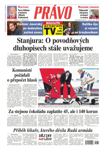 Obálka e-magazínu Deník Právo 5.10.2024