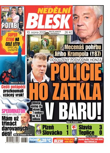 Obálka e-magazínu Nedělní Blesk 10.8.2025