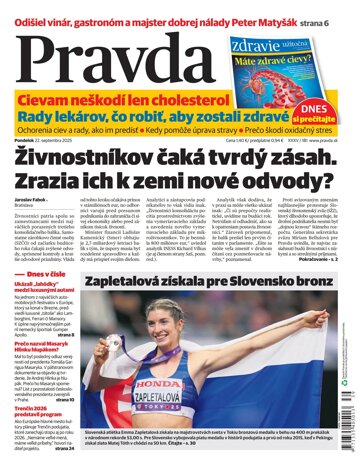 Obálka e-magazínu Pravda 22.9. 2025