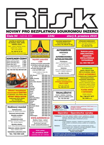 Obálka e-magazínu Risk 94/2015