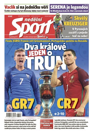 Obálka e-magazínu Nedělní Sport 10.7.2016