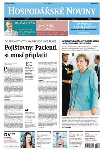 Obálka e-magazínu Hospodářské noviny 173 - 6.9.2016