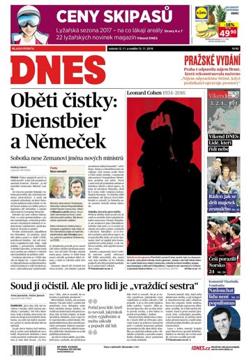Obálka e-magazínu MF Dnes 12.11.2016