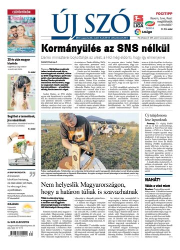 Obálka e-magazínu Új Szó 22.8.2017