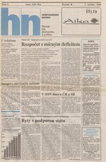 Obálka e-magazínu HN_7.1.1993