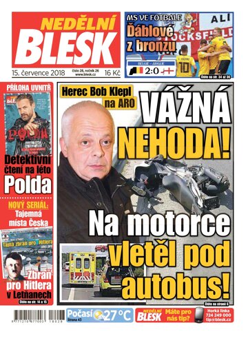 Obálka e-magazínu Nedělní Blesk 15.7.2018