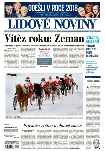 Obálka e-magazínu Lidové noviny 31.12.2018