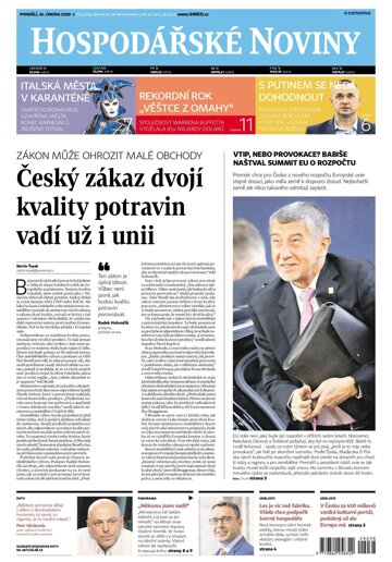 Obálka e-magazínu Hospodářské noviny 038 - 24.2.2020