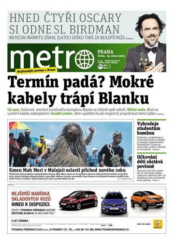 Obálka e-magazínu deník METRO 24.2.2015