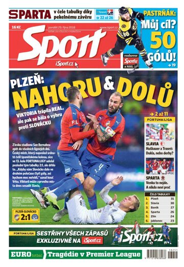Obálka e-magazínu Sport 29.10.2018