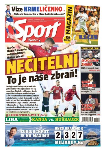 Obálka e-magazínu Sport 2.11.2018
