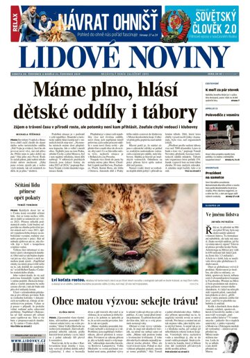 Obálka e-magazínu Lidové noviny 20.7.2019