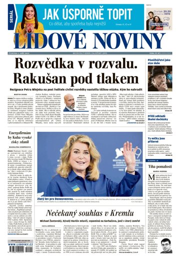 Obálka e-magazínu Lidové noviny 1.9.2022