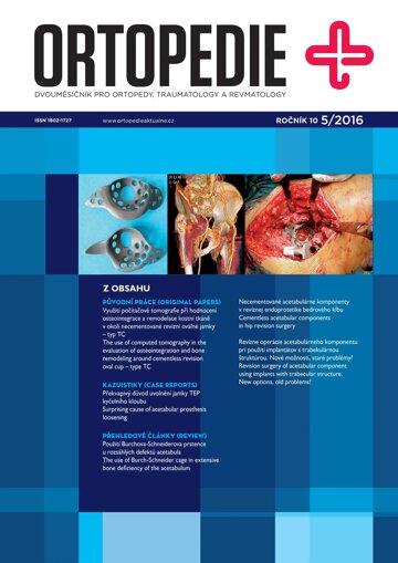 Obálka e-magazínu Ortopedie 5/2016