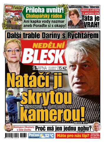 Obálka e-magazínu Nedělní Blesk 9.8.2015