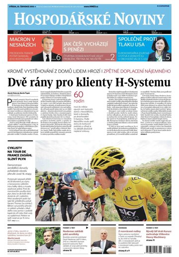 Obálka e-magazínu Hospodářské noviny 141 - 25.7.2018