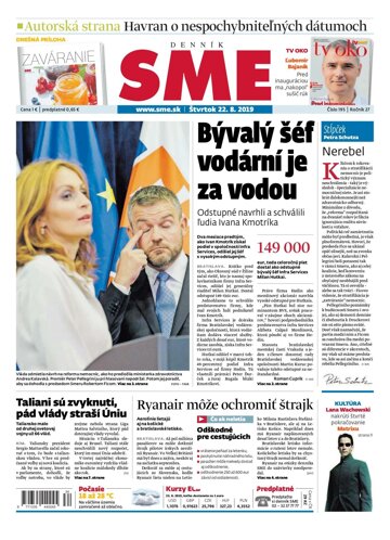 Obálka e-magazínu SME 22.8.2019