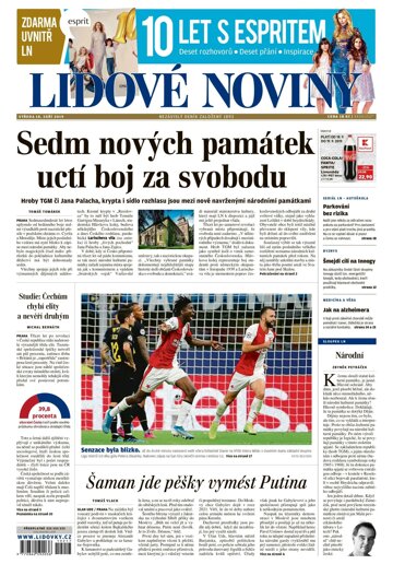 Obálka e-magazínu Lidové noviny 18.9.2019