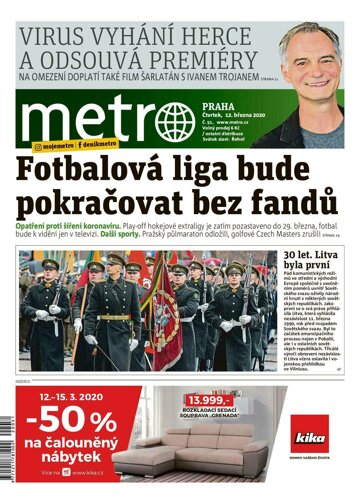 Obálka e-magazínu deník METRO 12.3.2020