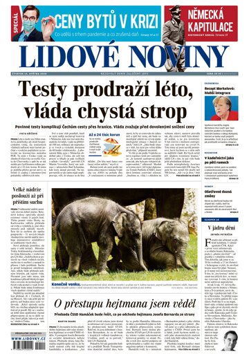 Obálka e-magazínu Lidové noviny 14.5.2020