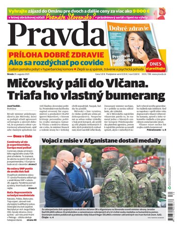 Obálka e-magazínu Pravda 25. 8. 2021