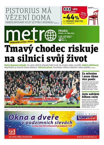 Obálka e-magazínu deník METRO 21.10.2015