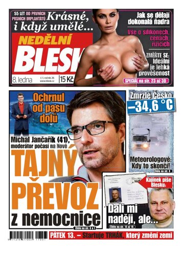 Obálka e-magazínu Nedělní Blesk 8.1.2017