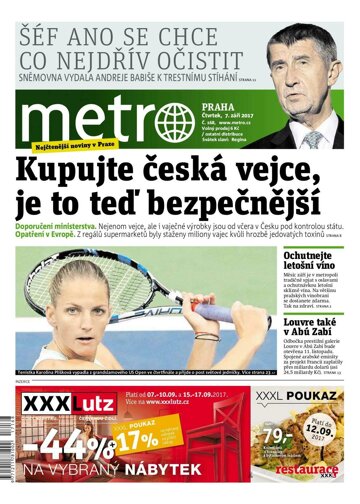 Obálka e-magazínu deník METRO 7.9.2017