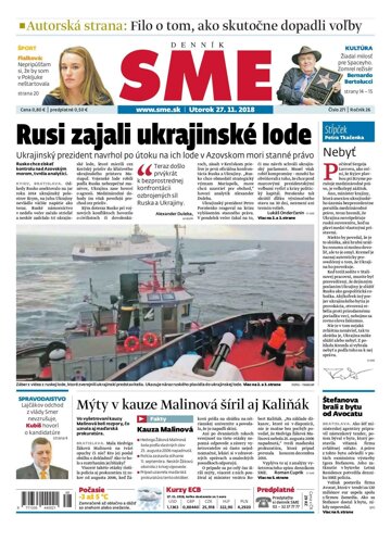 Obálka e-magazínu SME 27.11.2018