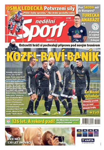 Obálka e-magazínu Nedělní Sport 12.1.2020