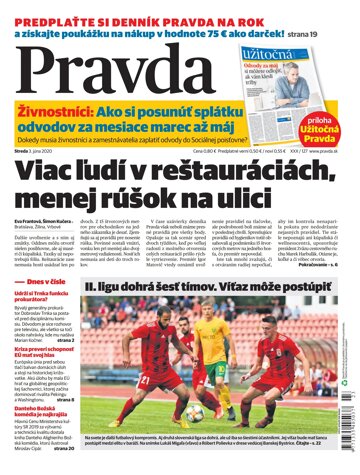 Obálka e-magazínu Pravda 3. 6. 2020