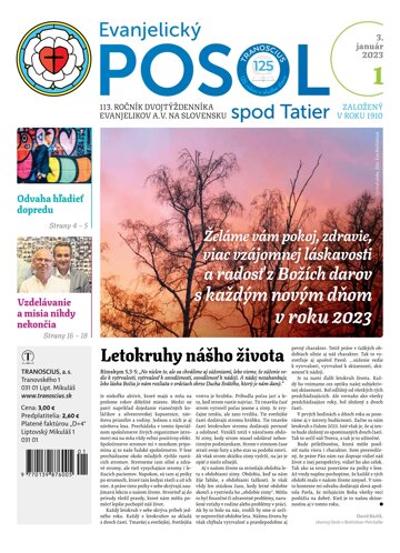 Obálka e-magazínu Evanjelický posol spod Tatier 1/2023