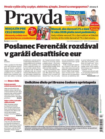 Obálka e-magazínu Pravda 26. 3. 2026
