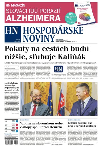 Obálka e-magazínu Hospodárske noviny 27.05.2016