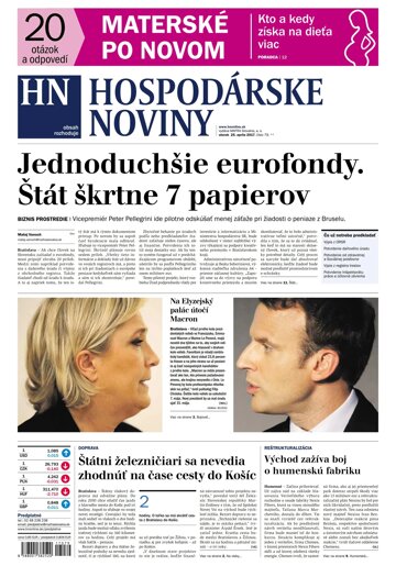 Obálka e-magazínu Hospodárske noviny 25.04.2017