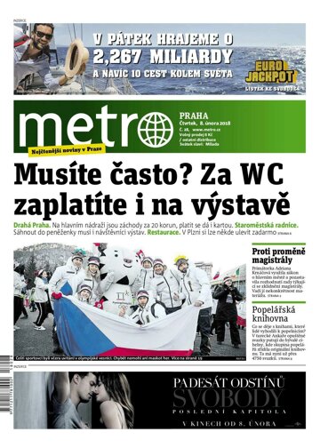 Obálka e-magazínu deník METRO 8.2.2018