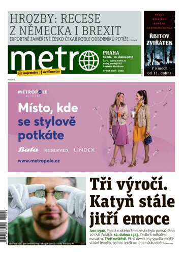 Obálka e-magazínu deník METRO 10.4.2019