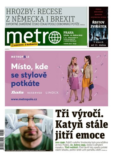Obálka e-magazínu deník METRO 10.4.2019