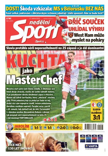 Obálka e-magazínu Nedělní Sport 17.1.2021