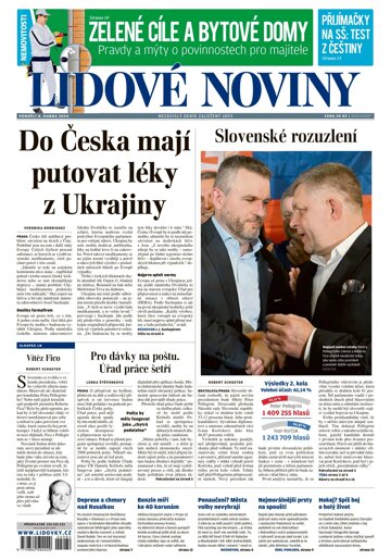 Obálka e-magazínu Lidové noviny 8.4.2024