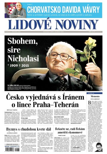 Obálka e-magazínu Lidové noviny 2.7.2015