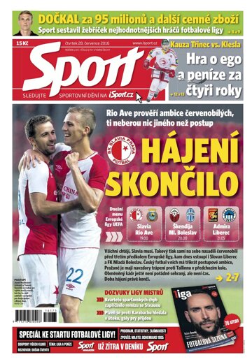Obálka e-magazínu Sport 28.7.2016