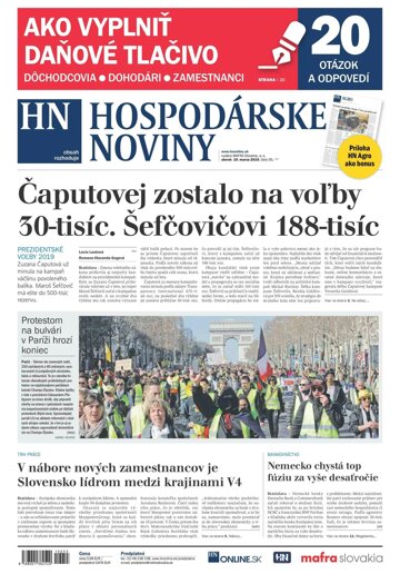 Obálka e-magazínu Hospodárske noviny 19.03.2019