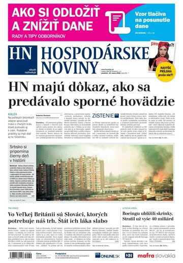Obálka e-magazínu Hospodárske noviny 25.03.2019