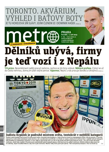 Obálka e-magazínu deník METRO 2.9.2019