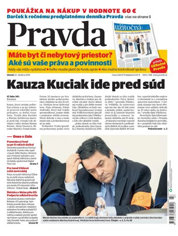 Obálka e-magazínu Pravda 22. 10. 2019