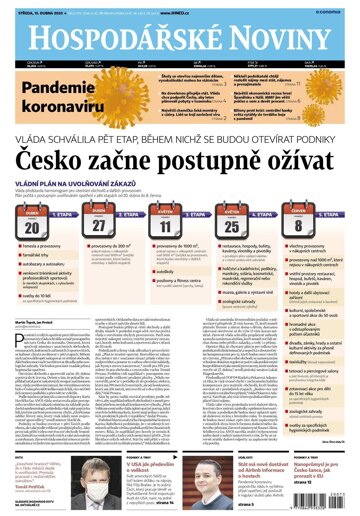 Obálka e-magazínu Hospodářské noviny 073 - 15.4.2020