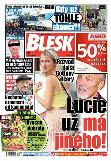 Obálka e-magazínu Blesk 16.7.2020